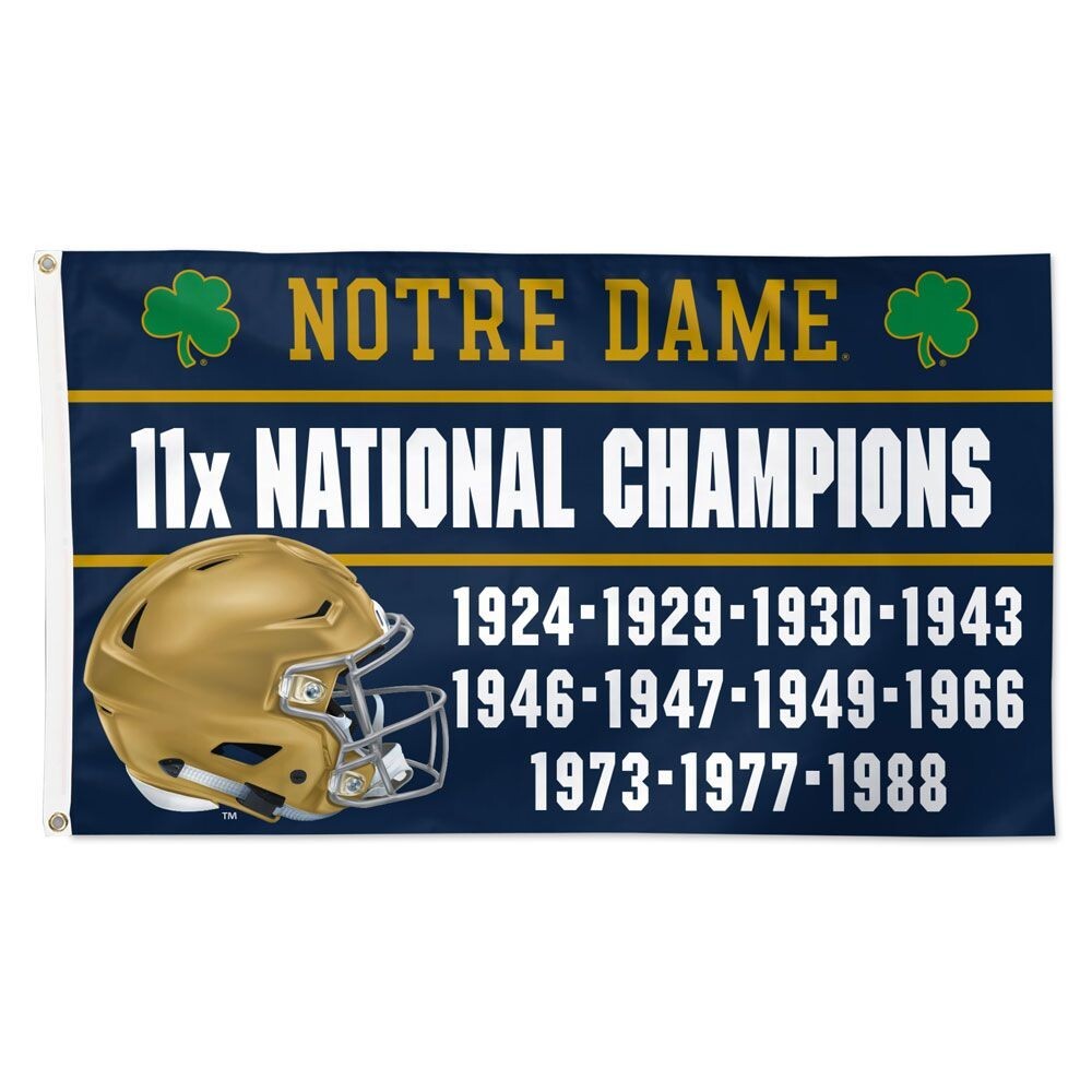 Notre Dame Fighting Irish 11-Time National Champions Flag 3x5 FT Banner