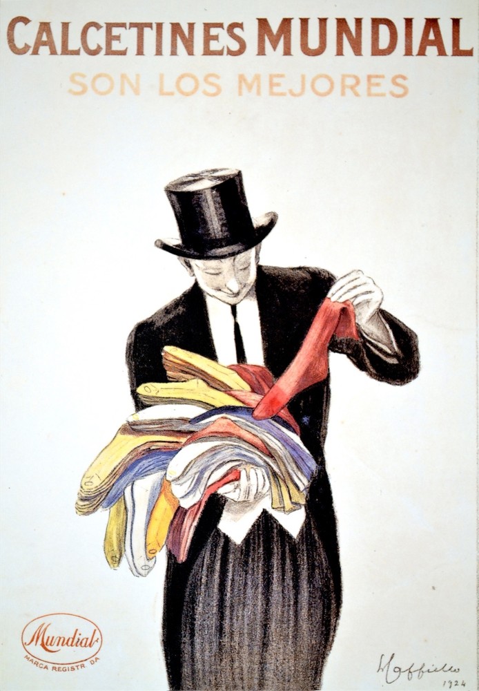 Calcetines Mundial Best Socks Ad Decor Poster.Cappiello Art room Design.3944