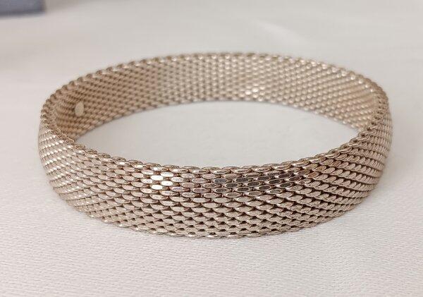 Godfrey Carter Solid Sterling Silver Mesh Wide Bangle Bracelet Flexible 925 GC