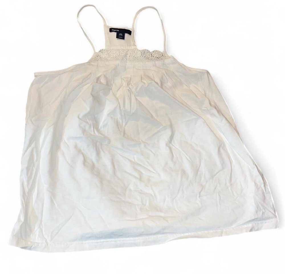 Y2K White Lace Tank Top GAP Kids XXL Fits Women S M Soft Girl Mall Era