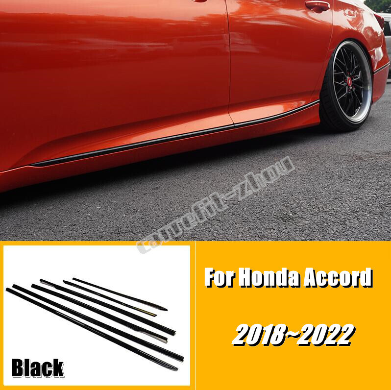 Black Stainless Car Body Side Door Molding Cover Trim For HONDA Accord 2018-2022