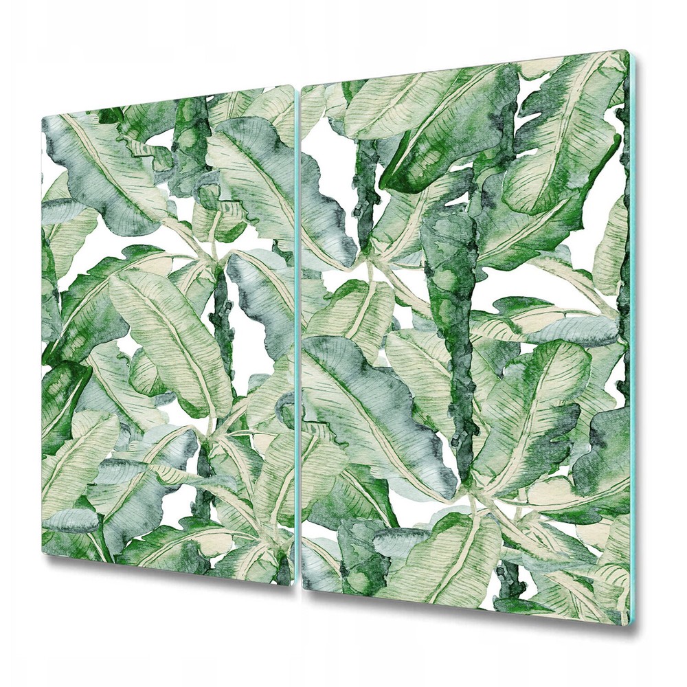 Glass Worktop protector Aquarelle Banana Leaves Tropical Exotic Jungle 2x30x52
