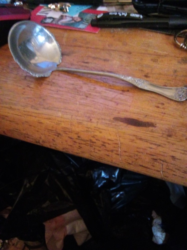 SILVER ORNATE LADLE BY ROGERS
