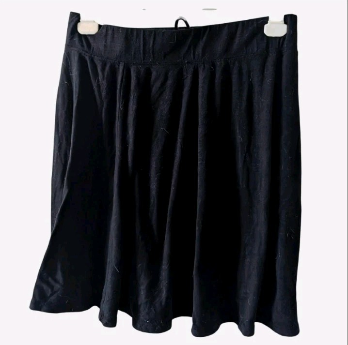 Mossimo Supply Co. Cotton Jersey A-Line Knee Skirt Black Size M Elastic Waist