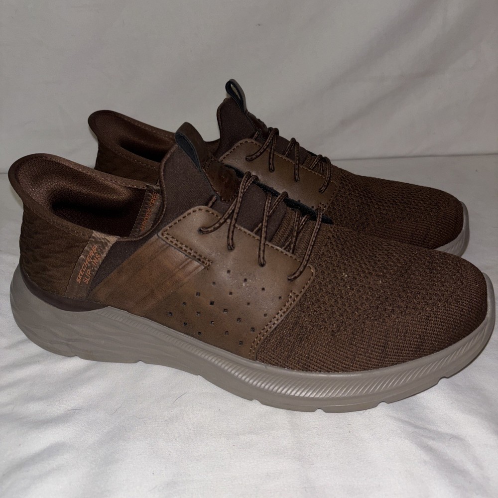 Skechers Slip-ins Garner Newick Brown Air Cooled Memory Wide Men's Size 9 No Box