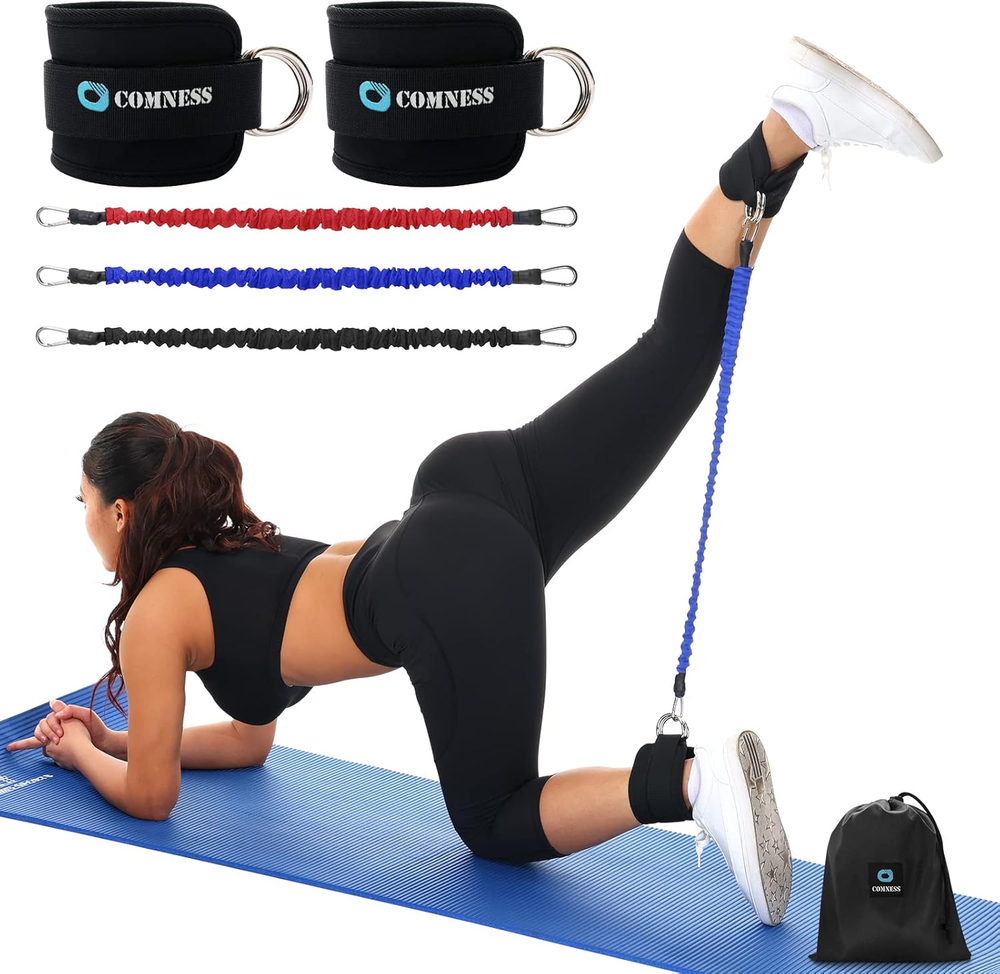 Ankle Resistance Bands with Cuffs. Leg/Booty Resistance Bands for Working Out, K