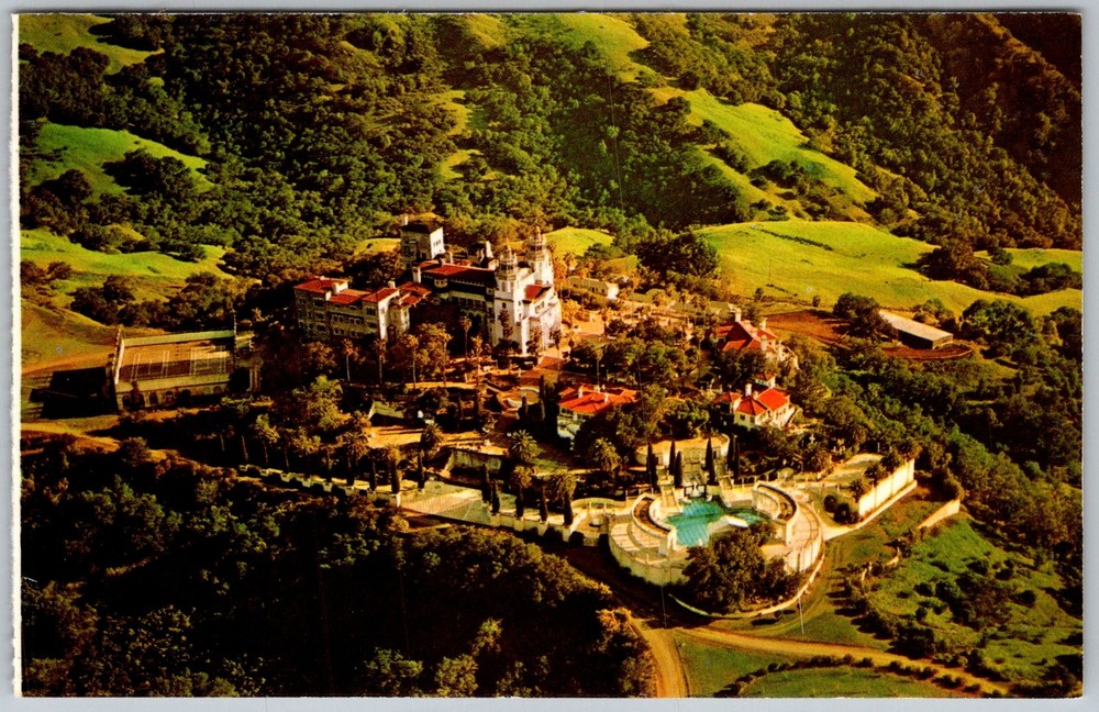 Vtg Postcard Hearst Castle Aerial View San Simeon, CA 1960s