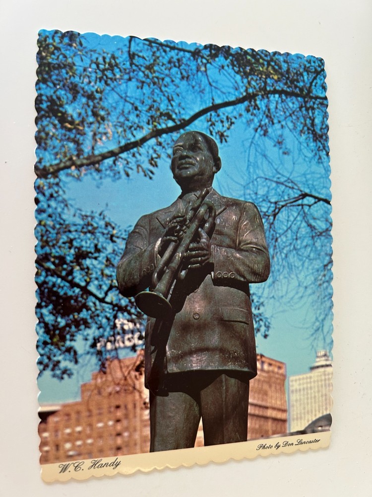 Statue Father of Blues W. C. Handy Beale Street Memphis TN Continental Postcard