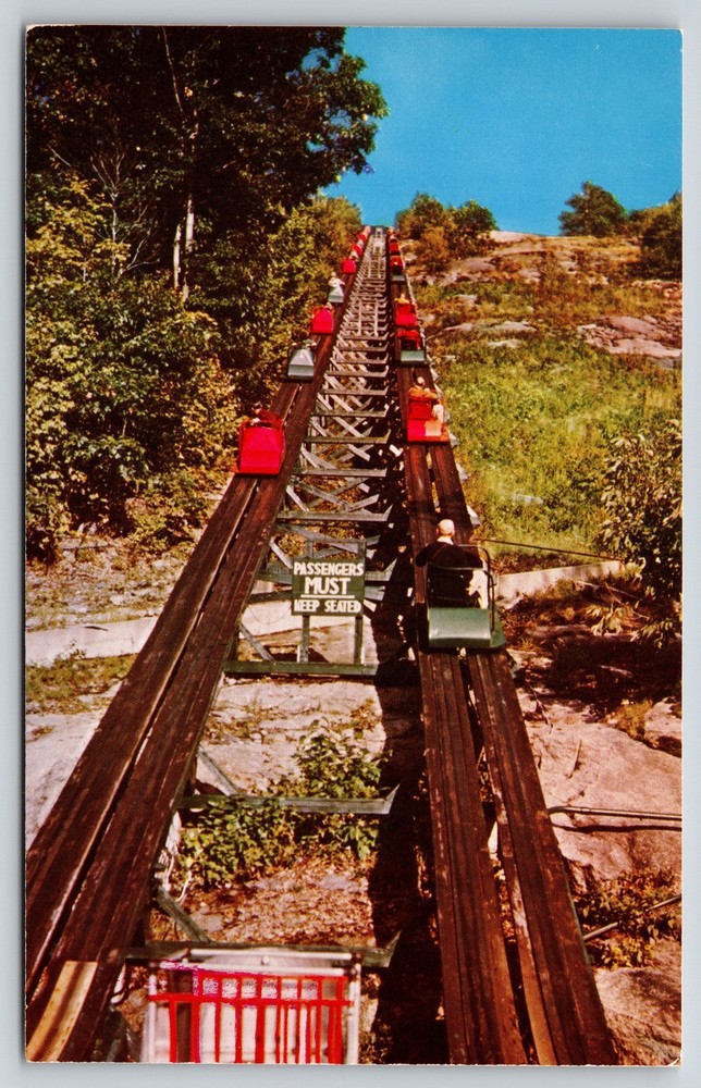 North Conway New Hampshire~Skimobile Tramway Up Mt Cranmore~Vintage Postcard