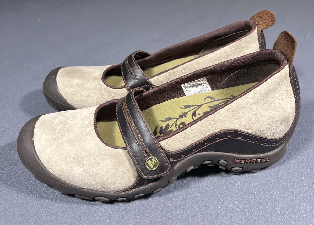 Merrell  Plaza Bandeau Mary Jane Pump Womens 6.5 Brown Low Wedge  *READ*