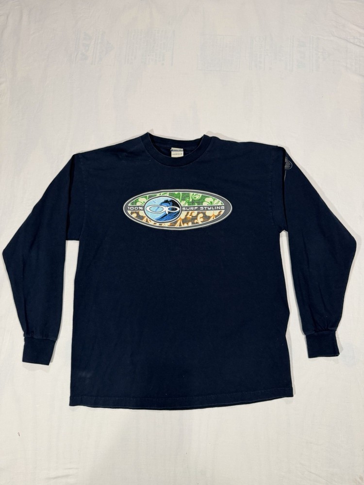 Vintage Y2K Ocean Pacific Logo Surf Long Sleeve Tshirt Size XL  Blue