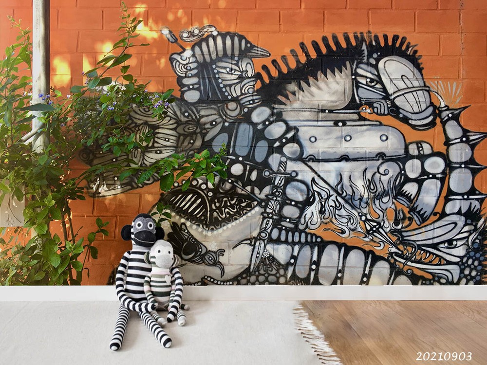 3D Abstract Street Graffiti Self-adhesive Removable Wallpaper Murals Wall-image