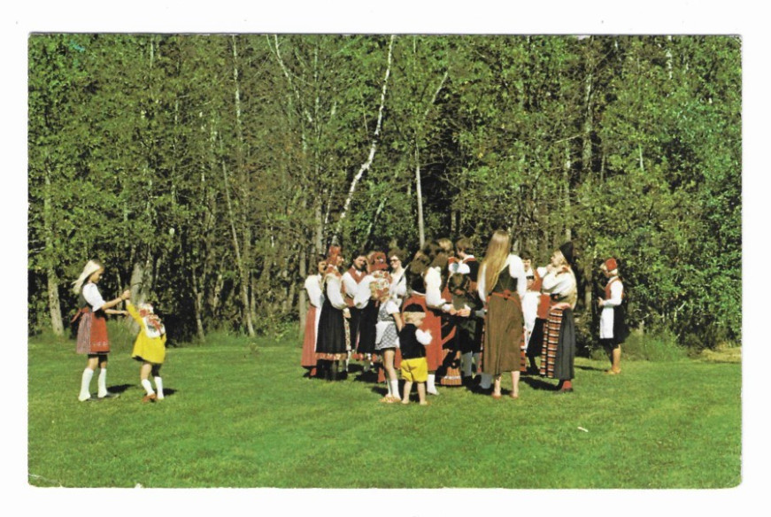 Midsummer at Al Johnson's Swedish Restaurant Door County Wisconsin postcard