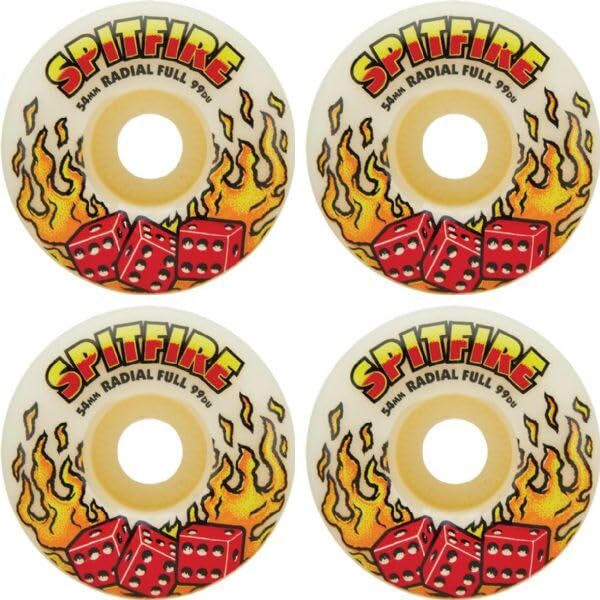 Spitfire Formula Four Radial Hot Hand Natural 54mm 99a Skateboard Wheels 4-Pack