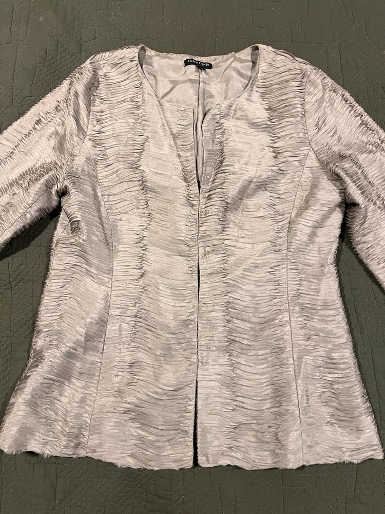 Eileen Fisher 100% Silk Cardigan Small