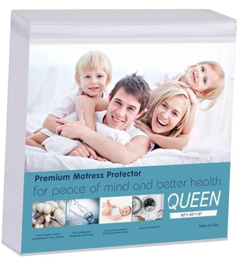 Waterproof Mattress Pad Protector 100% Organic Cotton Hypoallergenic
