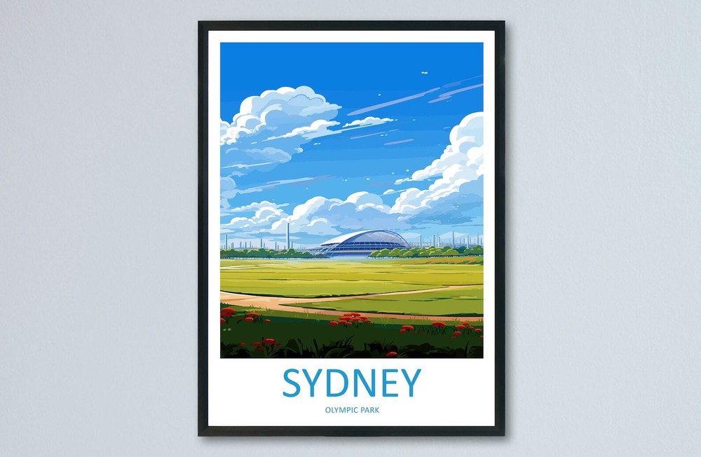 Sydney Olympic Park Travel Print Wall Art Sydney Olympic Park Wall Hanging Home