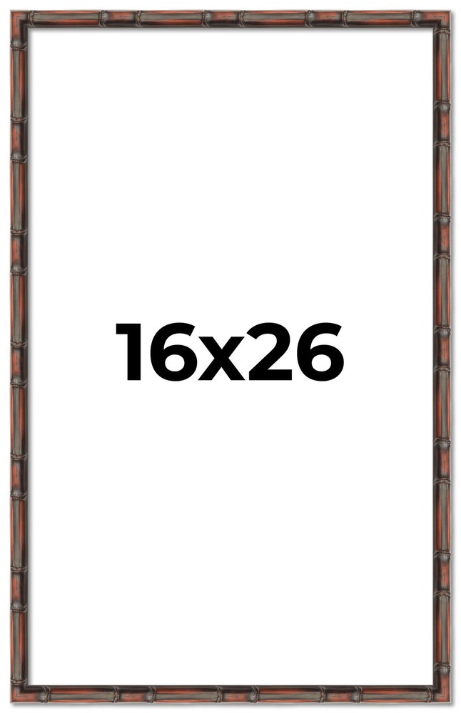 16x26 Frame Brown Bamboo with Dark Coffee/Walnut Finish | Solid Wood Picture Fra