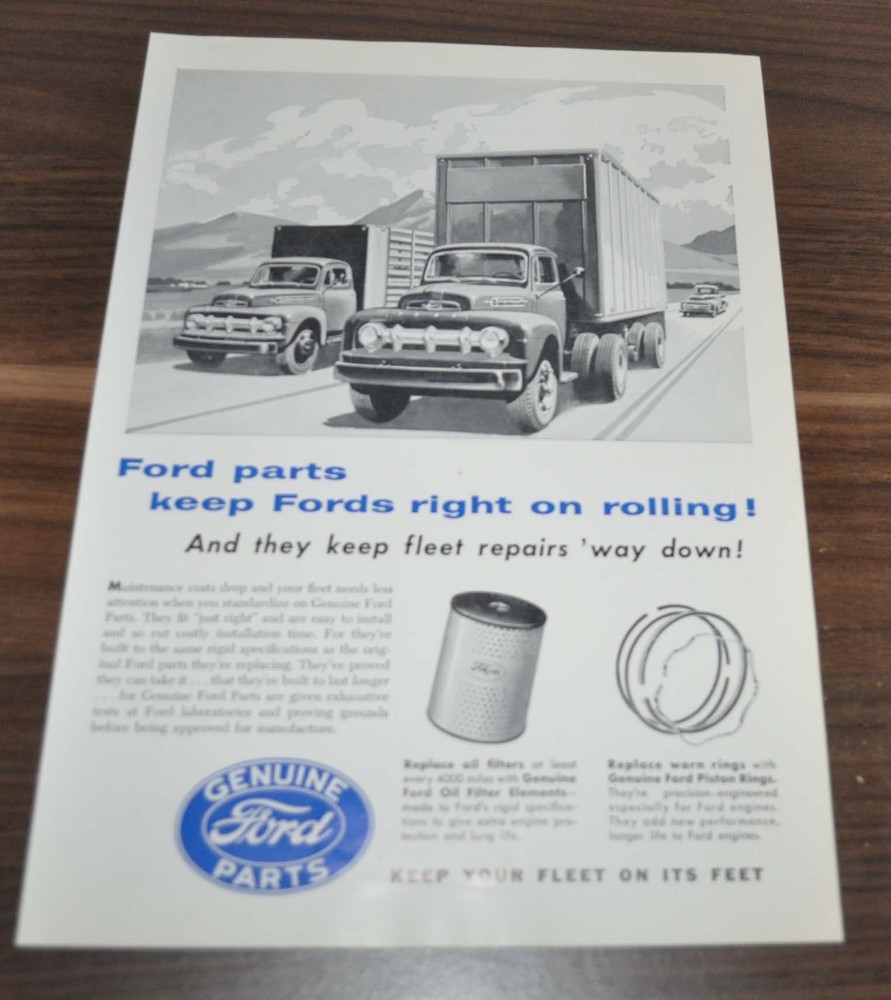1954 Ford Truck Ad Genuine Parts Eaton Axles