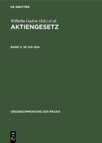 §§ 145-304 (Hardback) Großkommentare Der Praxis