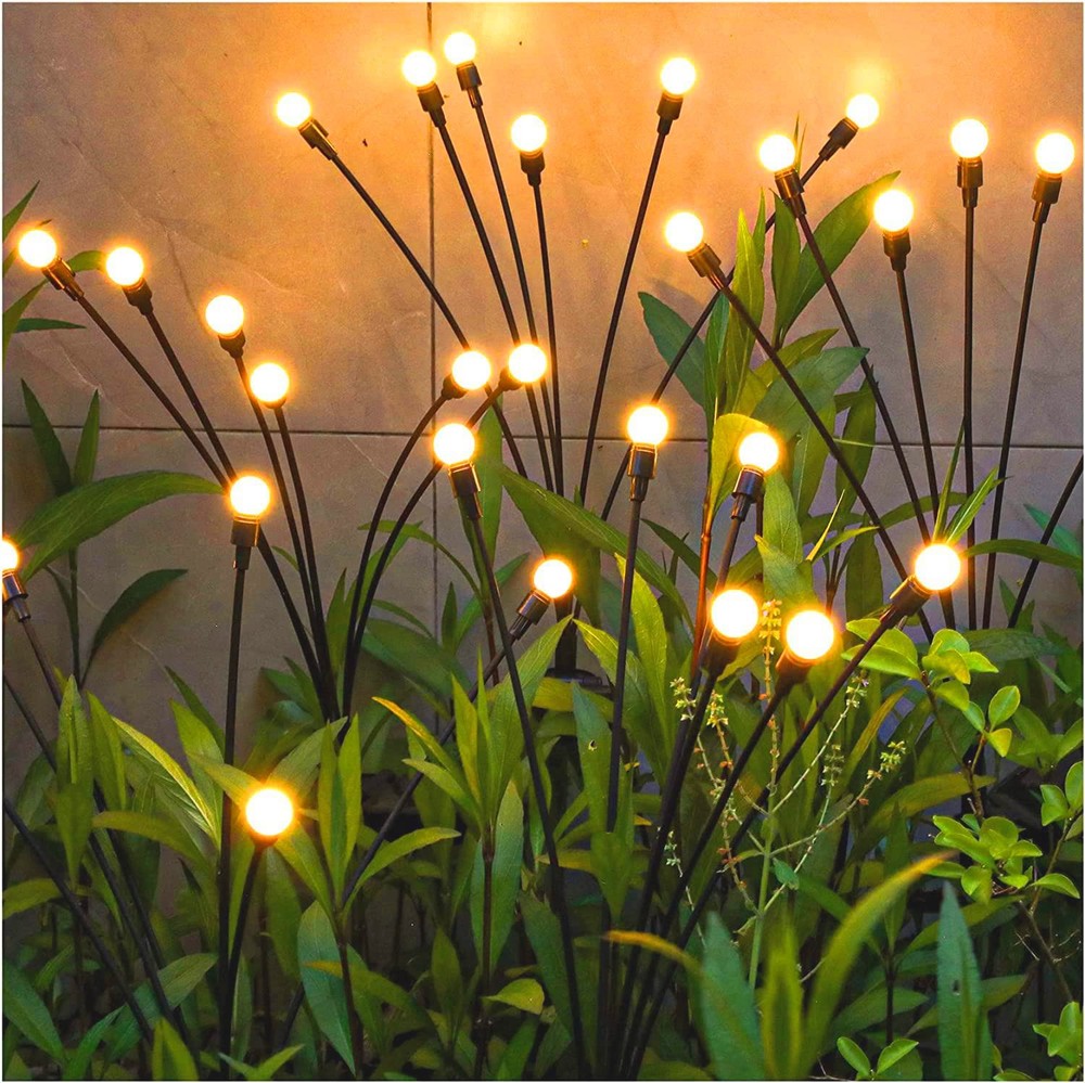 Upgraded Solar Garden Swaying Lights Powered by Wind and Sun Energy