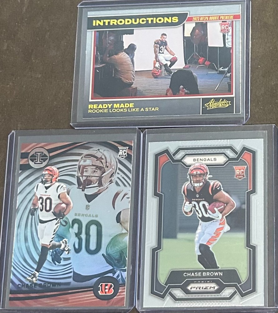 2023 Panini Football Chase Brown 3 Card Rookie Trading Lot!