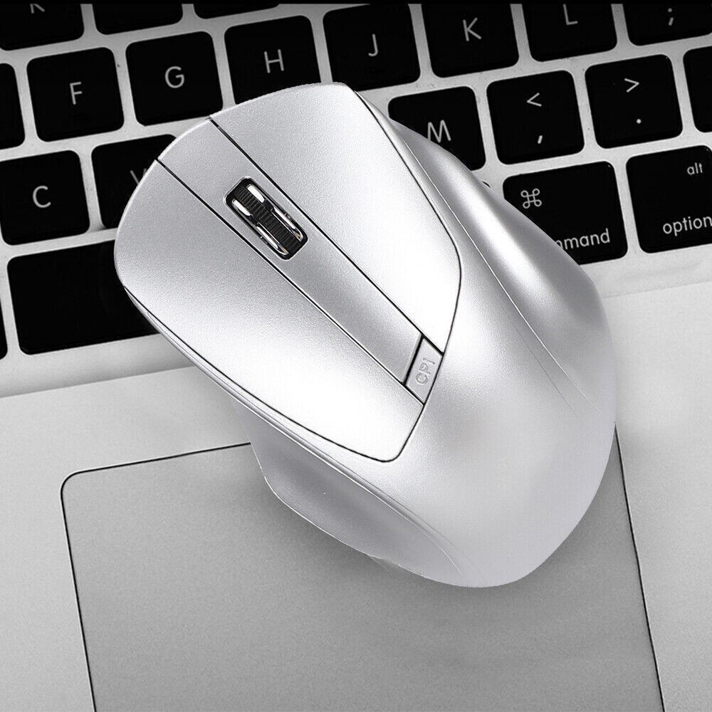 W12 2.4G Wireless Silent Mouse Ergonomic Silver USB Optical