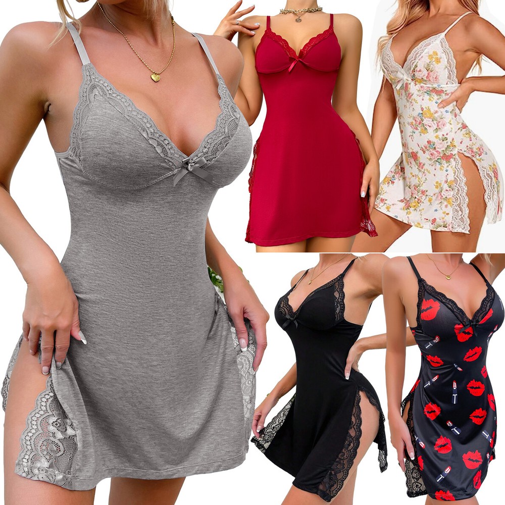 Women's Sexy-Lingerie Babydoll Sleepwear Underwear Lace Dress G-string Nightwear