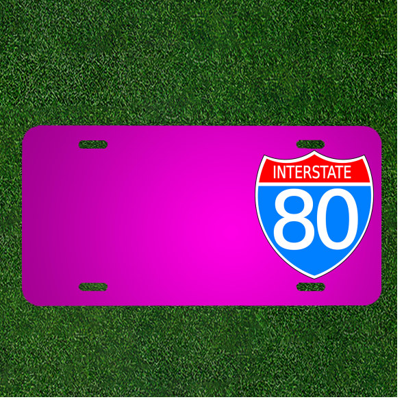 Create Your Custom Car License Plate with Personalized Names in Red or Blue - Route Signs Style