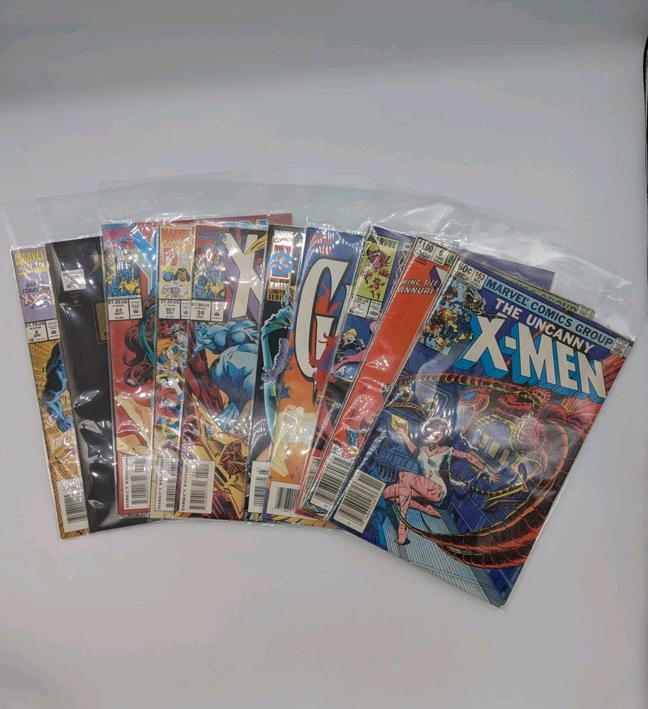 Marvel X-Men Comic Lot Of 10, 80s 90s Ghost Rider Gambit Rogue Uncanny (LOT 15)