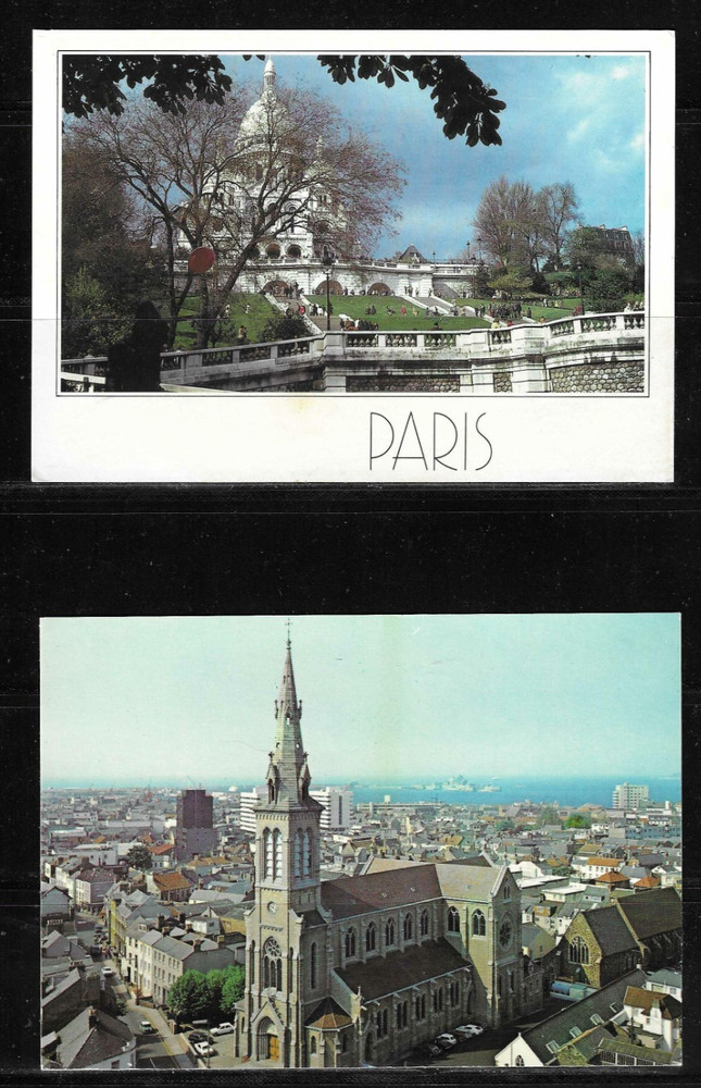 France / Paris . Two different views Of Paris .  Unposted postcards