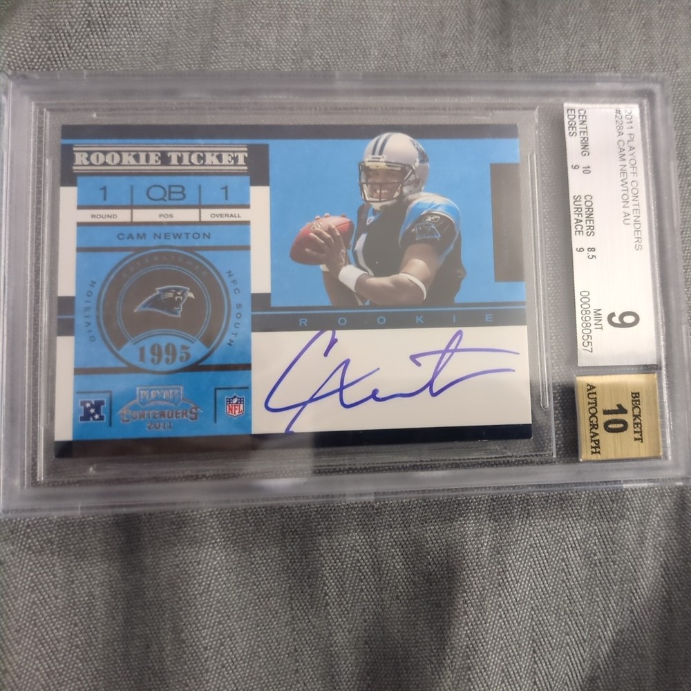 2011 Playoff Contenders Rookie Ticket Cam Newton RC Rookie BGS 9 w/ 10 AUTO