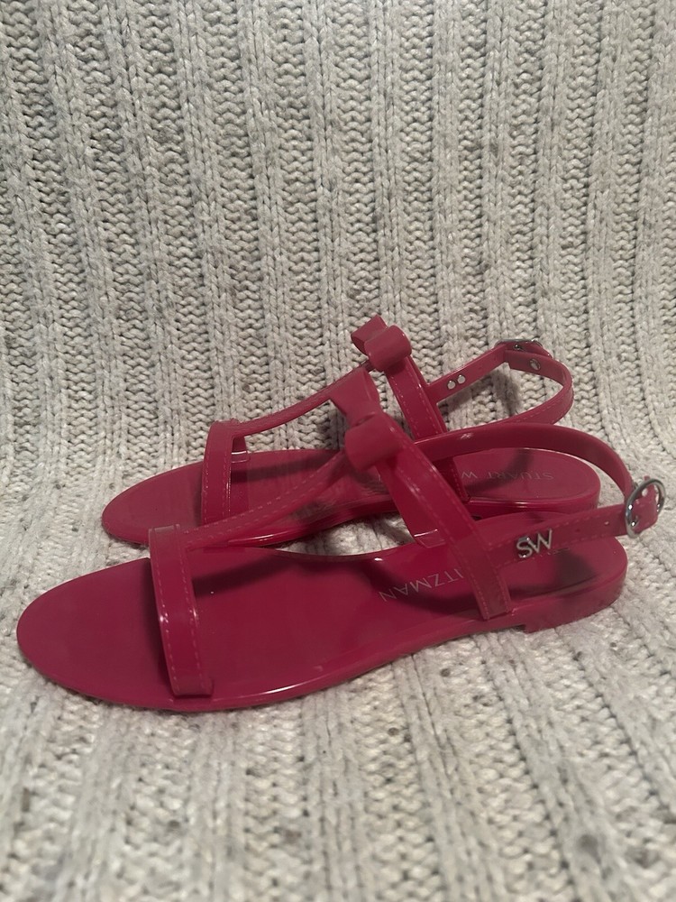 Stuart Weitzman Mellie Hot Pink Women's Sandals Size 7 Sling Back Beach