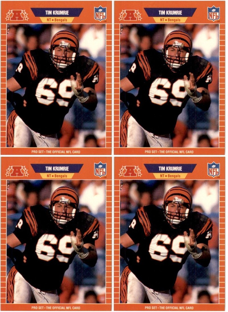 (4) 1989 Pro Set #63 Tim Krumrie Cincinnati Bengals Card Lot