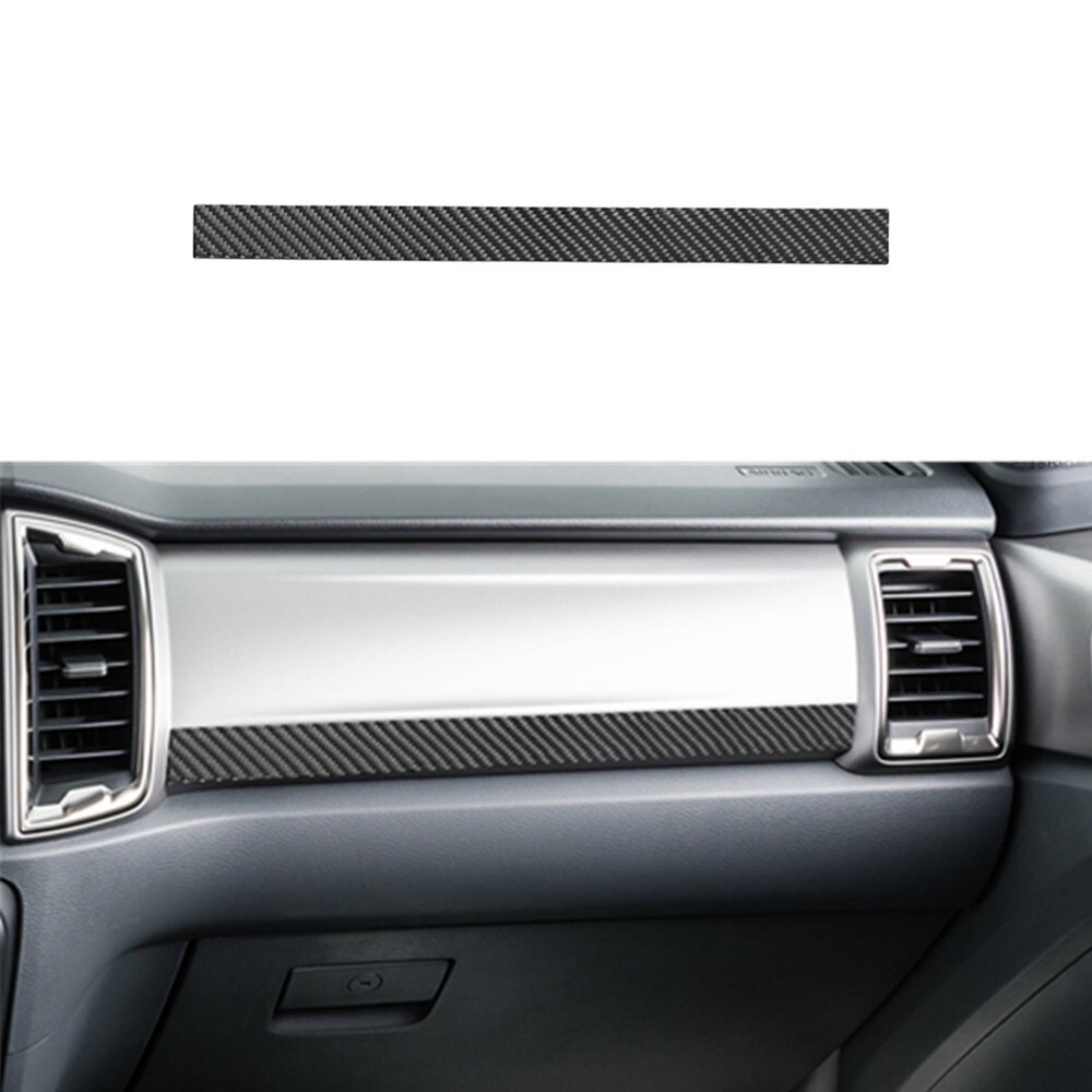Carbon Fiber Passenger Dashboard Strip Cover Trim For Ford Ranger 2019-2022