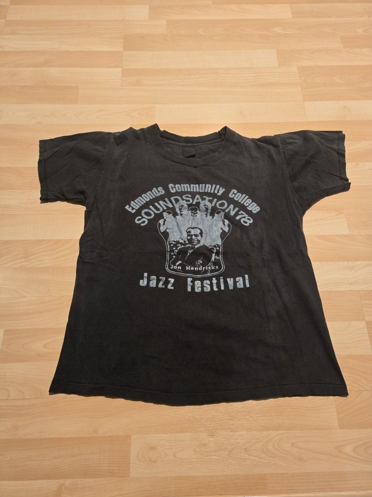 Vintage 70s Jazz Festival Edmonds Community College Jon Hendricks T shirt Sz L