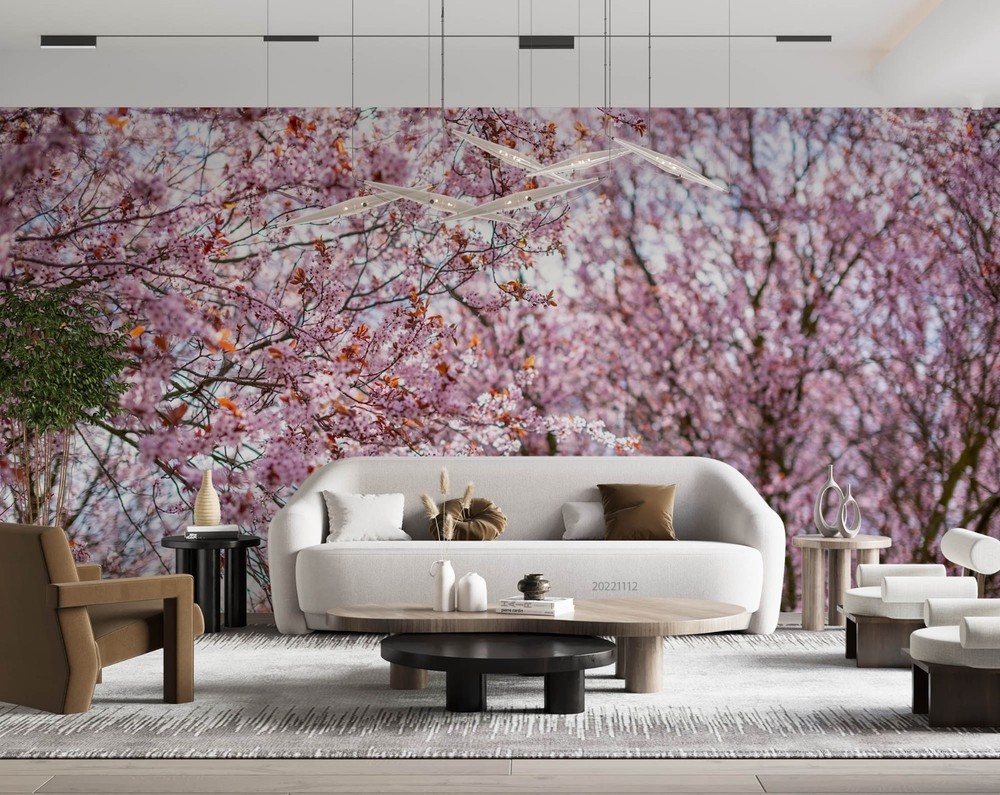 3D Purple Tree Flower Landscape Wall Murals Wallpaper Murals Wall Sticker