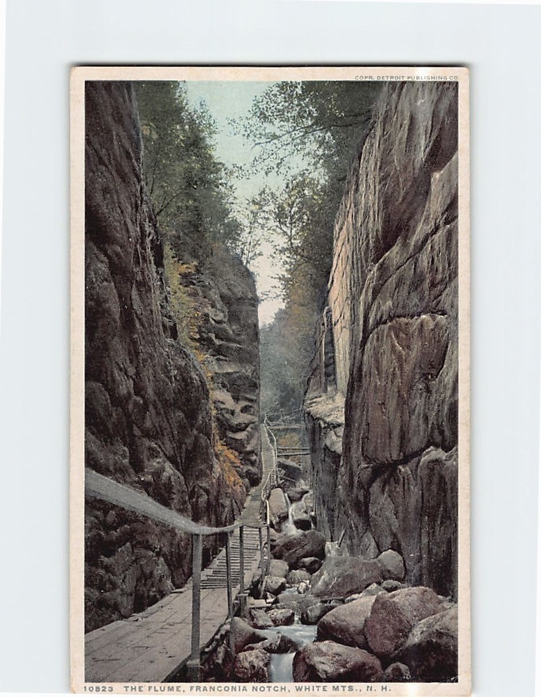 Postcard The Flume Franconia Notch White Mountains New Hampshire USA