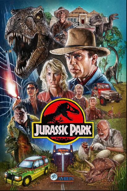 Jurassic Park Art Movie Poster Print & Unframed Canvas Prints