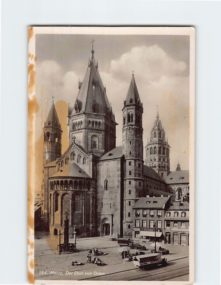 Postcard Der Dom von Osten Mainz Germany