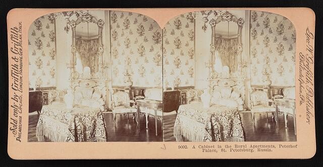 Photo:royal apartments, Peterhof Palace, St. Petersburg, Russia 1903