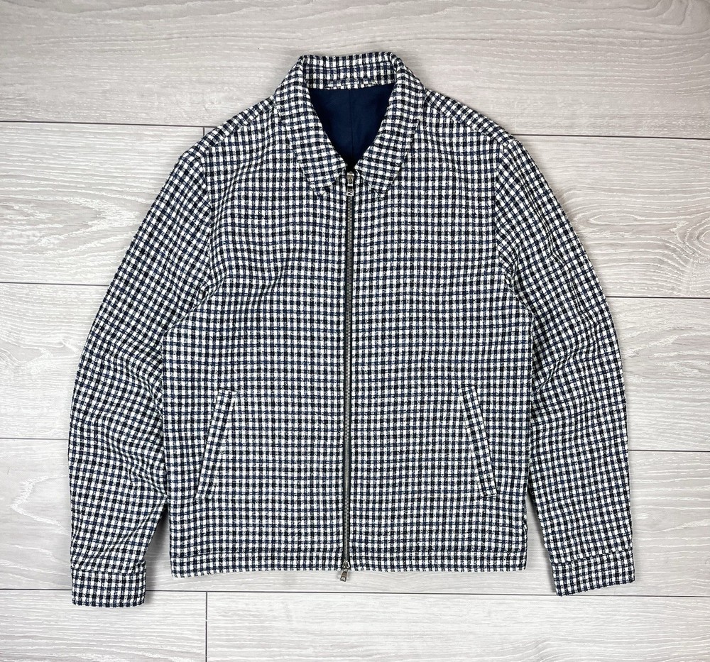 Mr. Porter Checkered Plaid Full Zip Light Jacket Mens XL Size