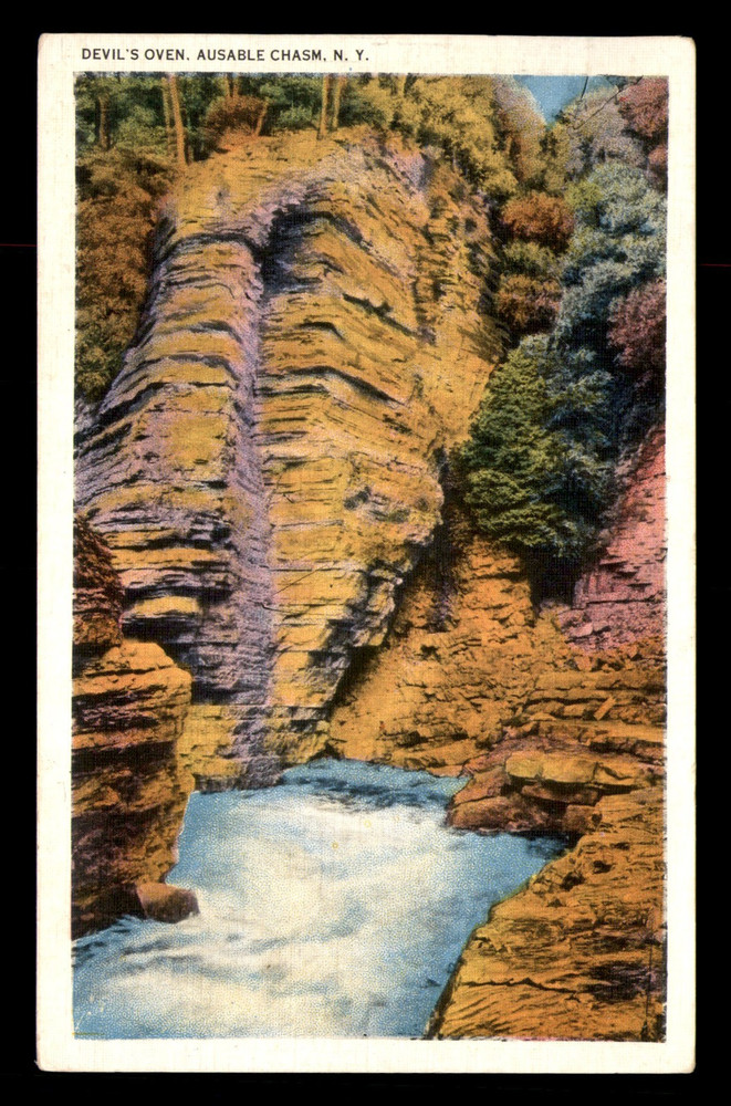 Devils Oven Ausable Chasm NY New York Gorge Natural Wonders Posted Postcard
