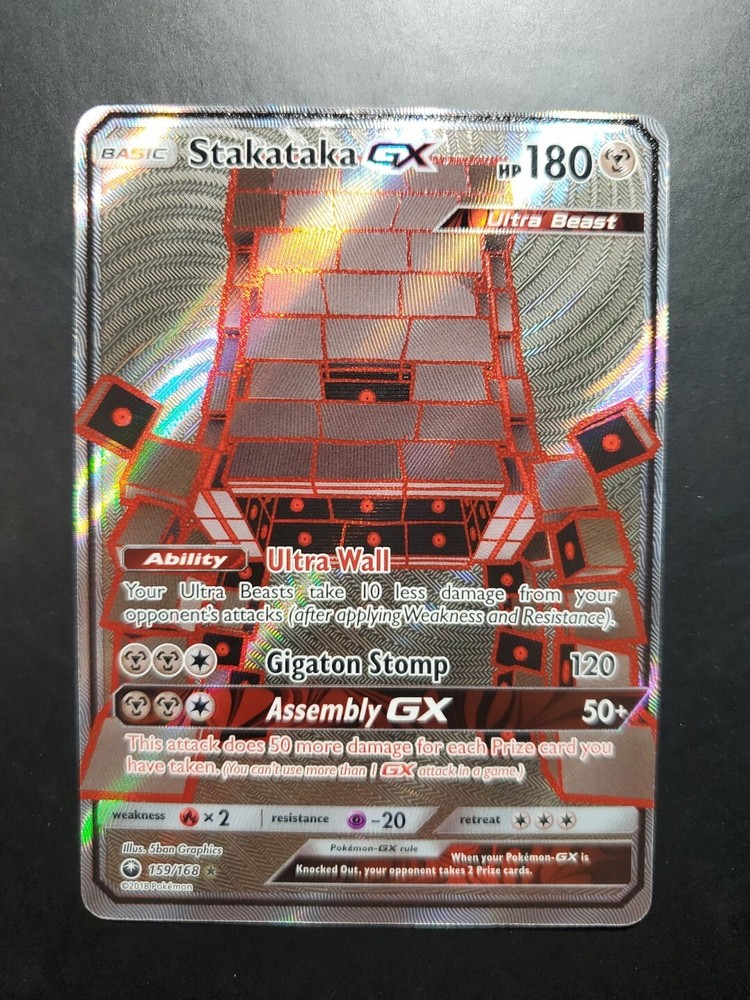 Pokemon TCG Stakataka GX (Full Art) 159/168 Sm-Celestial Storm Holo NM