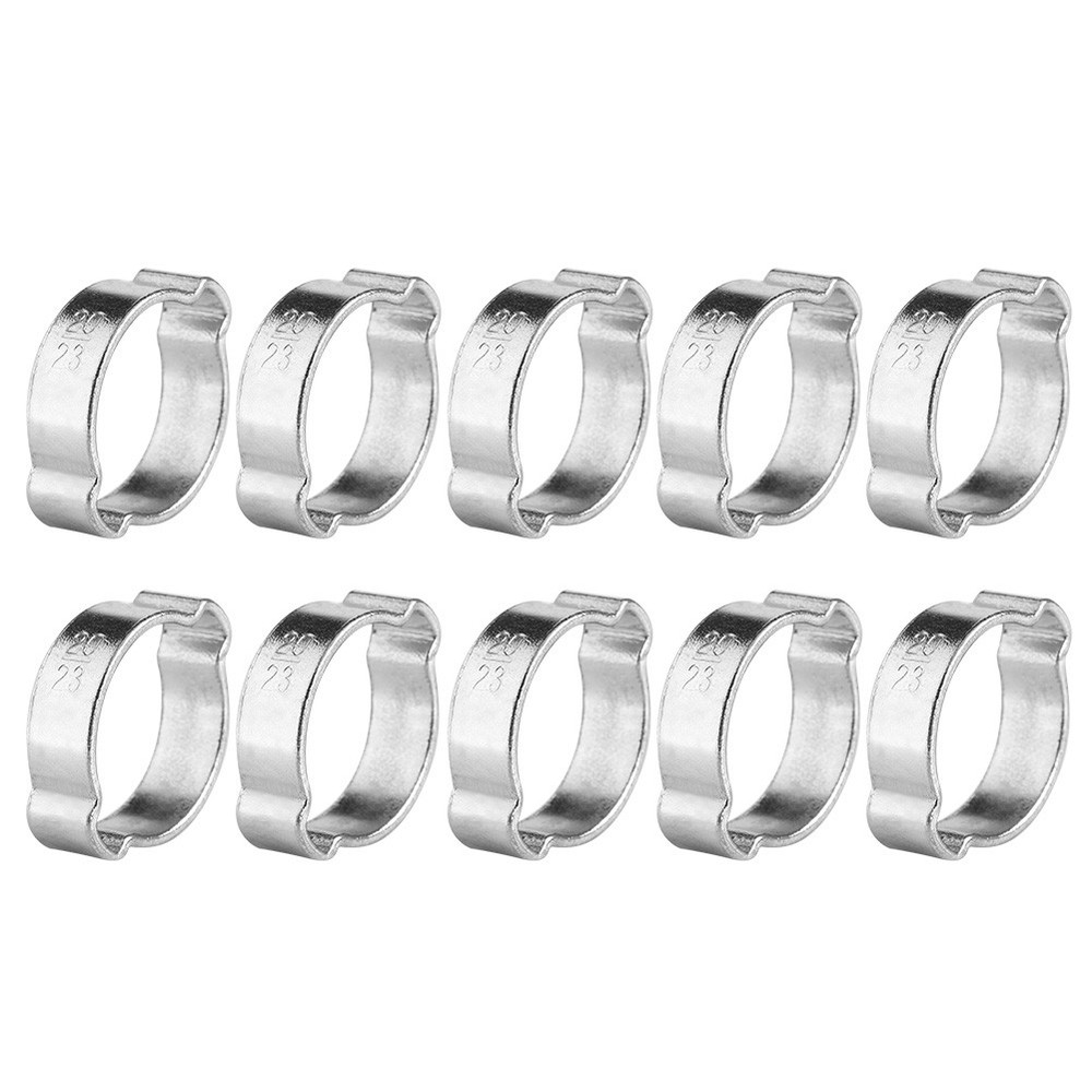 10pcs Two Ear Hose Clamps Galvanized Fastener For Fuel Pipe Tube