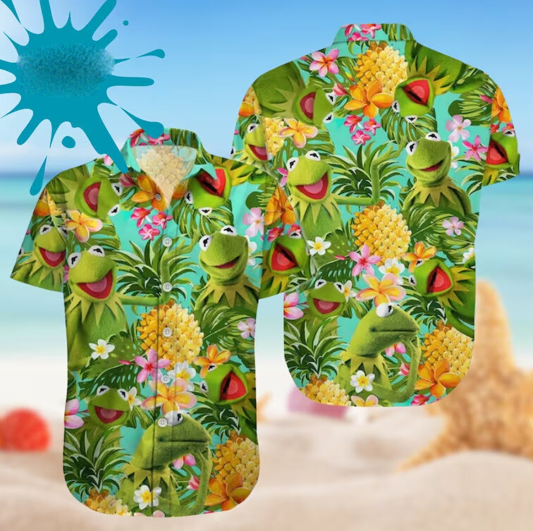 Kermit The Frog 3D Hawaiian Shirt Print Tropical Summer Beach Gift