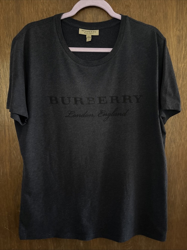 burberry london men’s gray t-shirt short sleeve sz L graphic print pullover