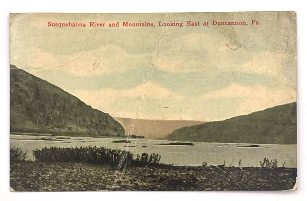 Duncannon PA Susquehanna River Mountains View Postcard 1910s