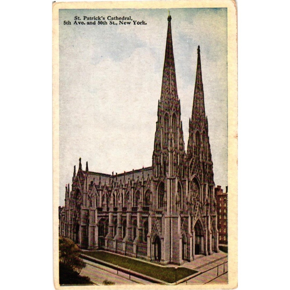 Vintage St Patricks Cathedral NYC Postcard 5th Ave 50th St New York City NY 350