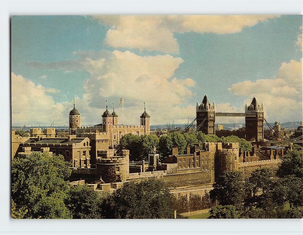 Postcard The Tower and Tower Bridge Tower of London England